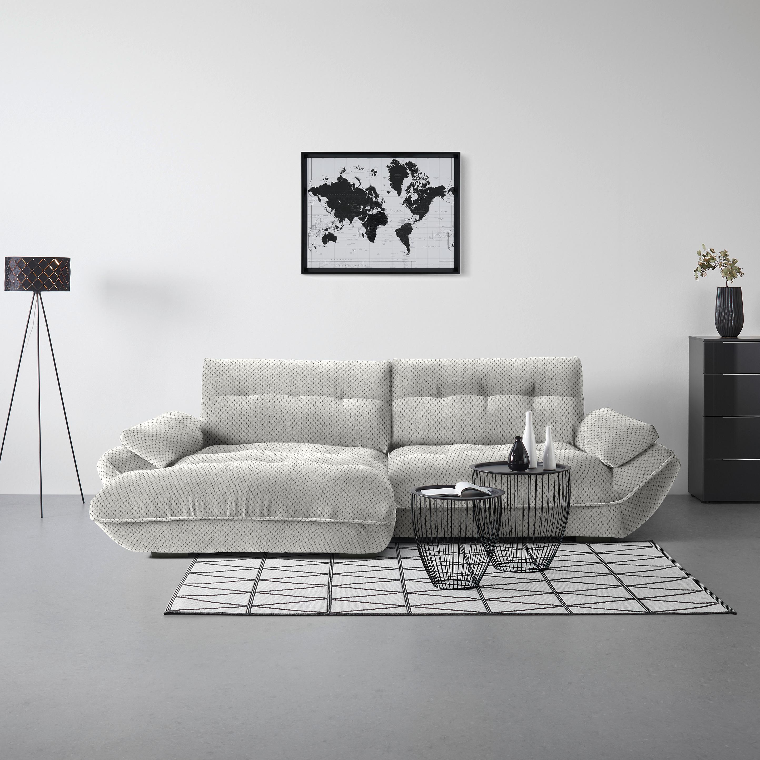 Wohnlandschaft Vivo Grauweiß - Grauweiß/Schwarz, MODERN, Kunststoff/Textil (179/63/317cm) - Premium Living