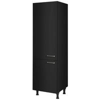 Geräteumbauschrank Touch Schwarz - Edelstahlfarben/Schwarz, MODERN, Holzwerkstoff/Metall (60/216,6/58cm) - Nobilia