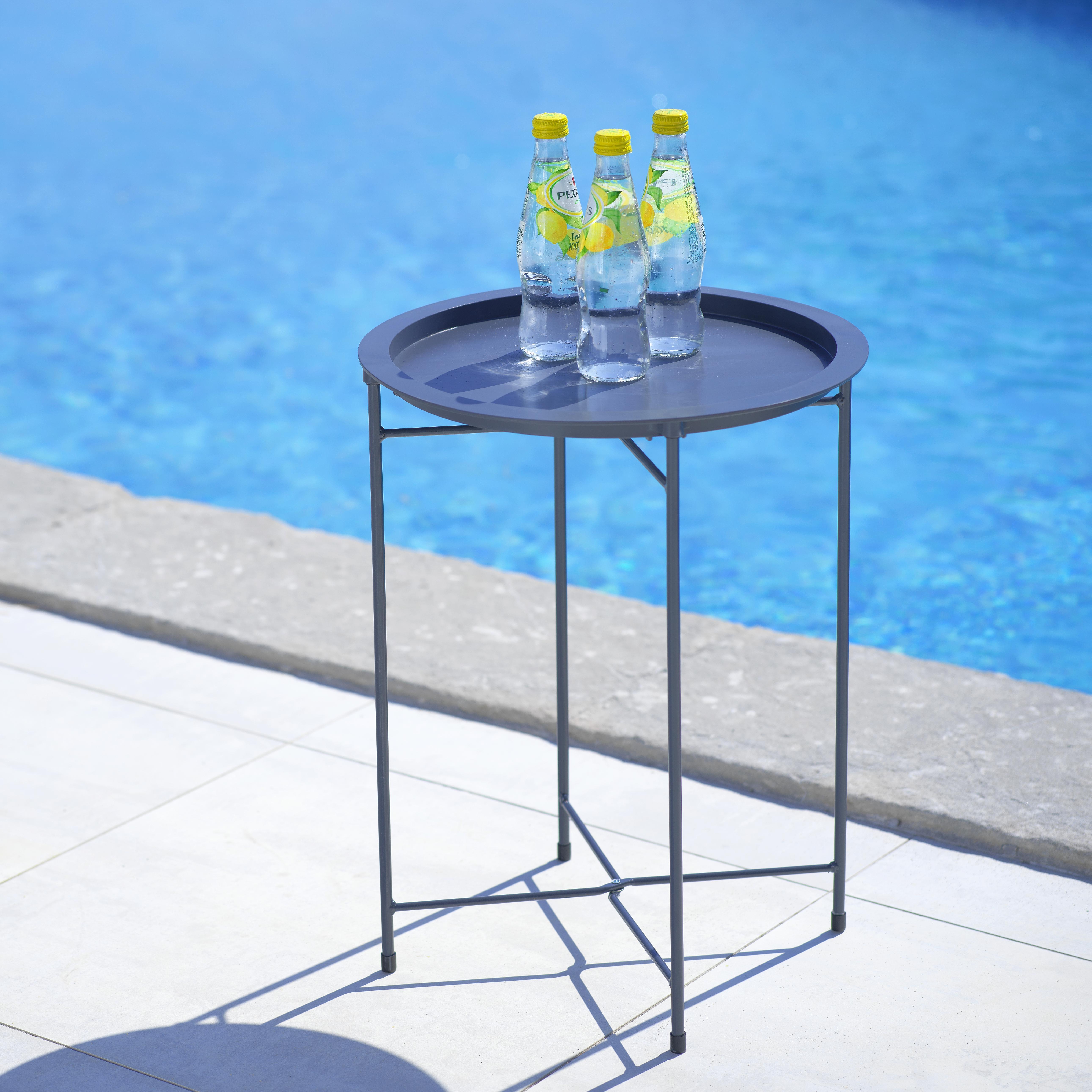 Gartentisch Carole in Dunkelgrau ca. 40x51,5cm - Dunkelgrau, MODERN, Kunststoff/Metall (40/51,5cm) - Bessagi Garden