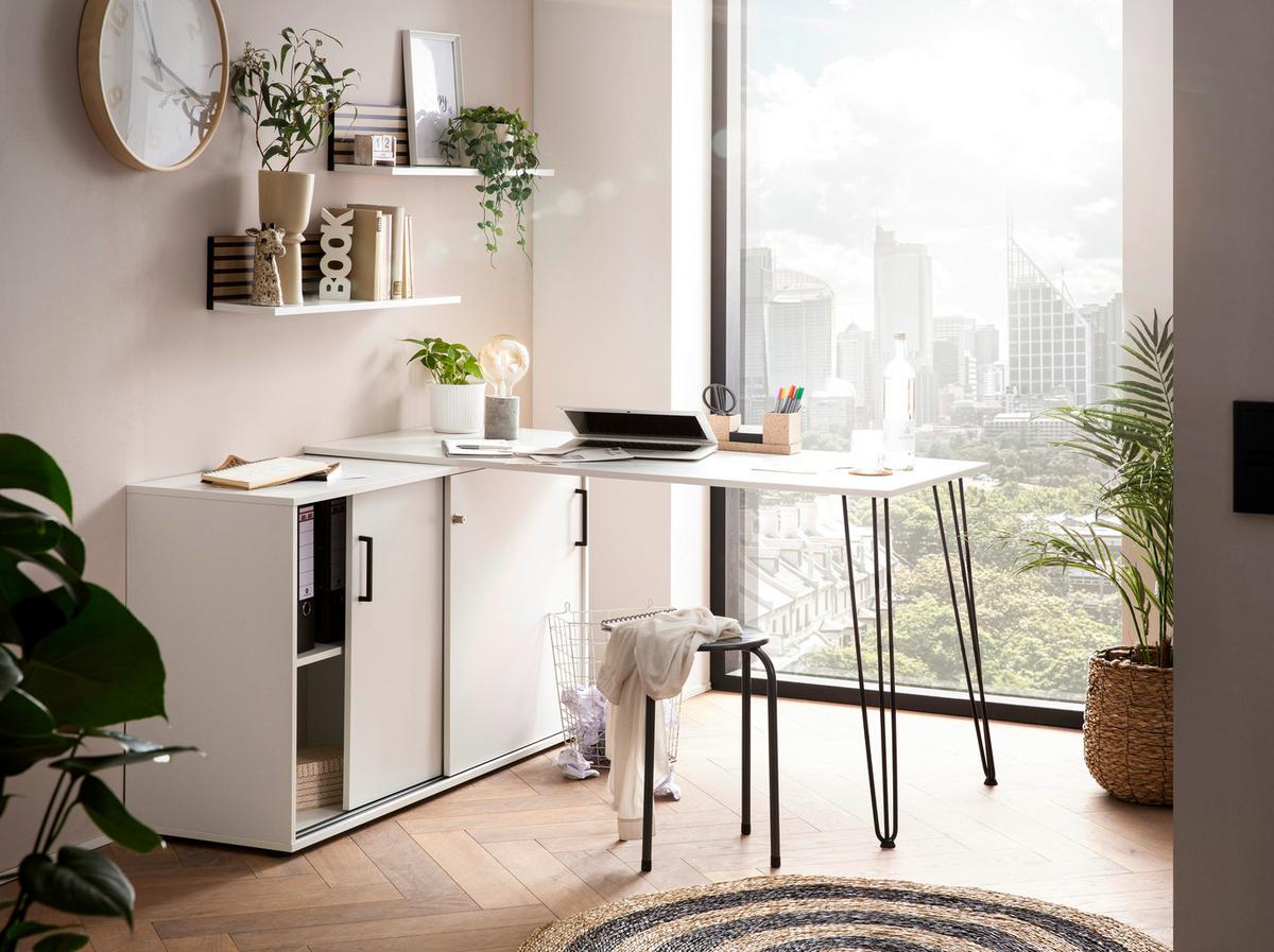 Regal Ekko Weiß/Eichefarben - Eichefarben/Weiß, MODERN, Holzwerkstoff (80/15,7/17,3cm) - MID.YOU