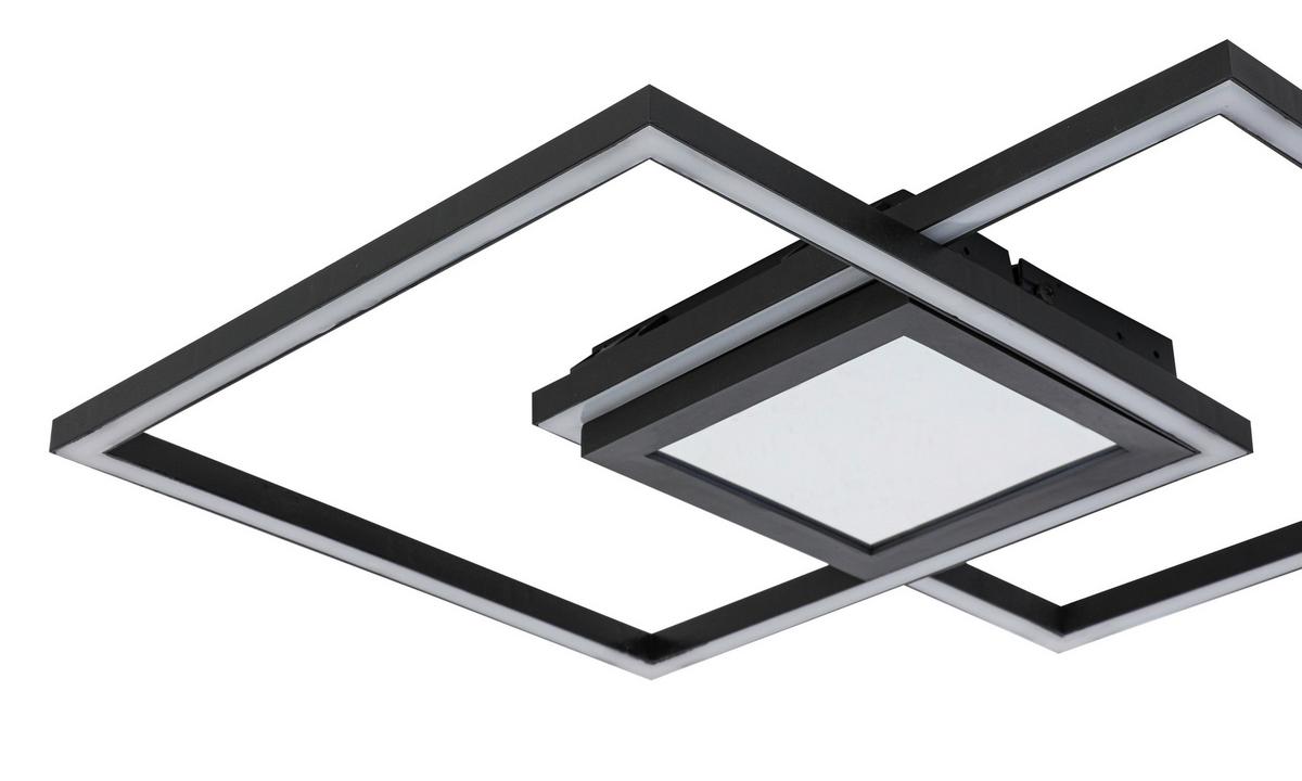 Plafoniera cu LED Vuio - negru, Modern, plastic/metal (59/42/4,5cm) - Mömax