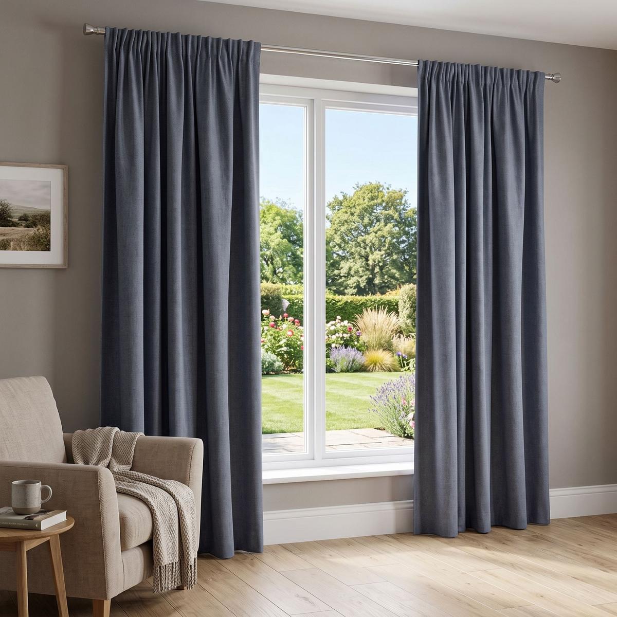 Wärmeschutzvorhang Thermo Blau ca. 135x245cm - Blau, KONVENTIONELL, Textil (135/245cm) - HOMEBasics