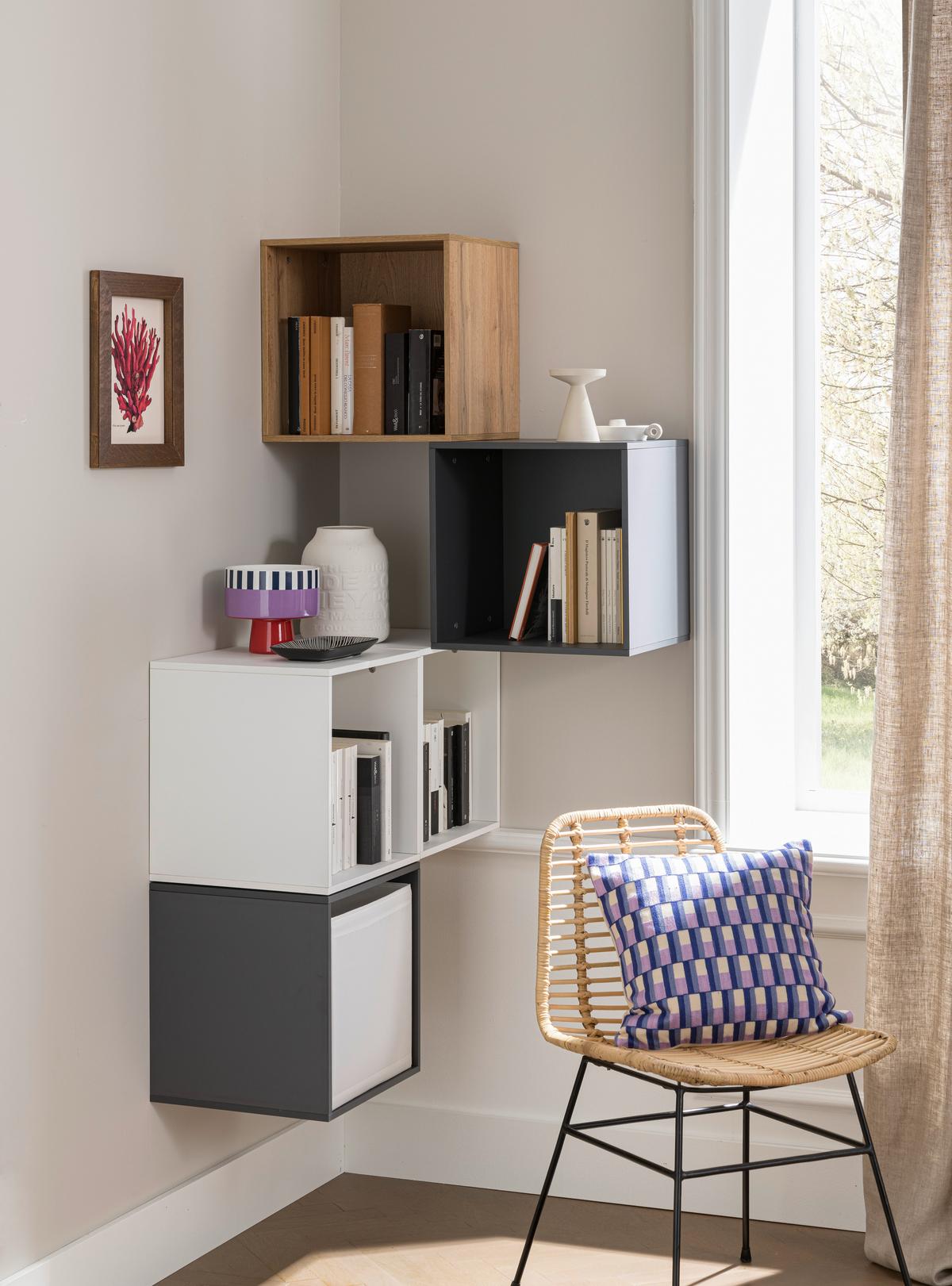 Sitzbox Cubix zum hängen Anthrazit - Anthrazit, Konventionell, Holzwerkstoff (36/36/34cm) - Mömax