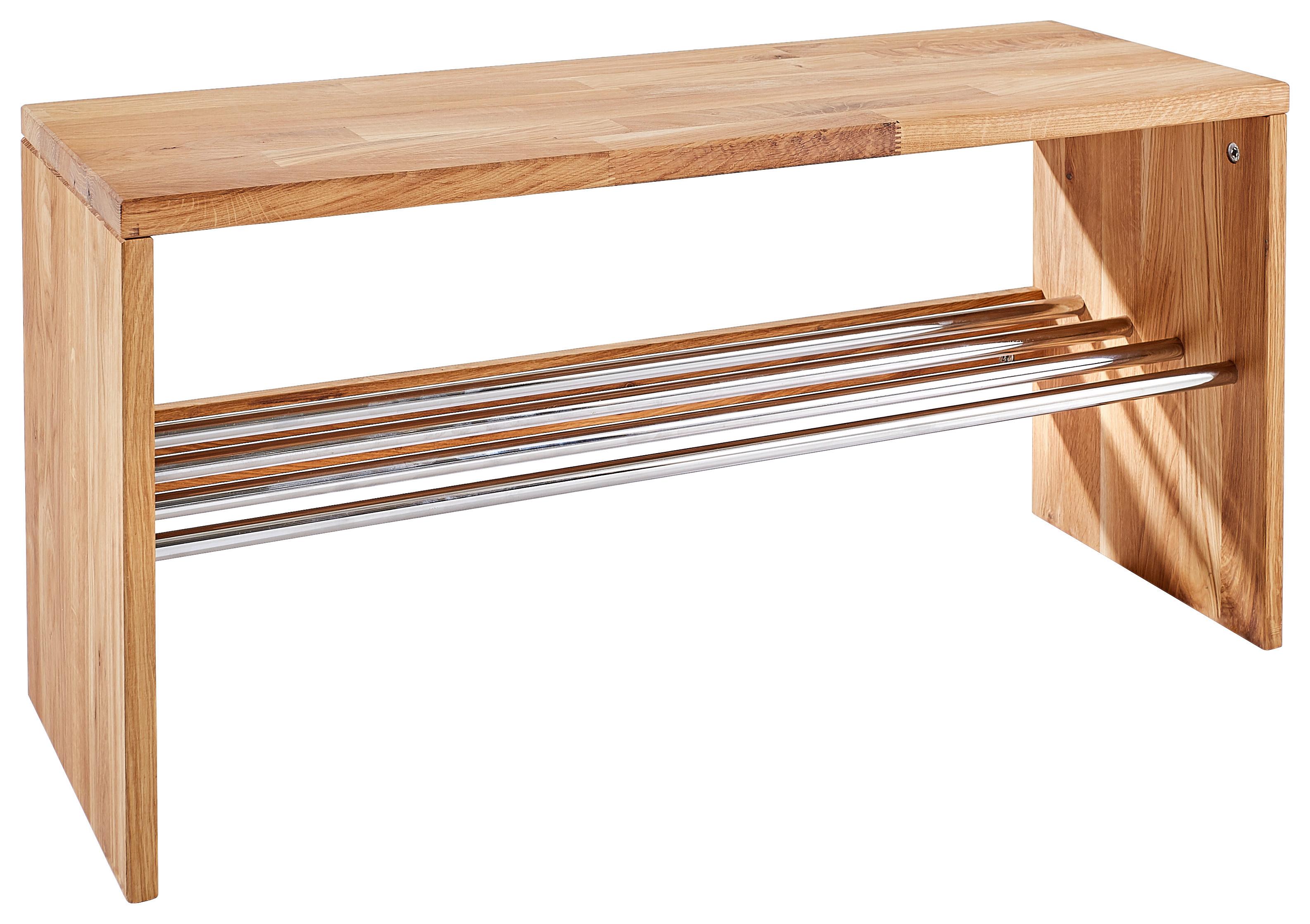 REGAŁ NA BUTY SHURIK - kolor dębowy, Natur, metal/drewno (81/40/30cm) - Linea Natura