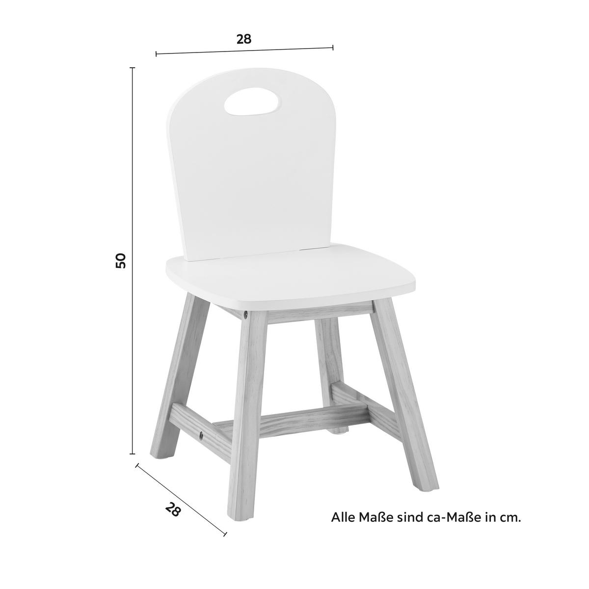 Otroški Set Mize In Stolov Pino, Bela, Naravna Barva - barve bora/bela, Moderno, les (55/45/55cm) - Bessagi Kids