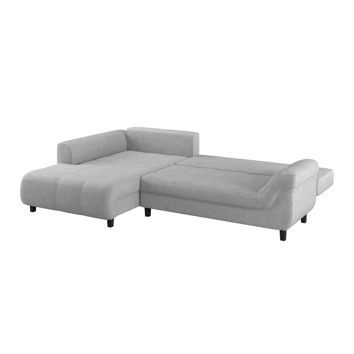 Kutna Garnitura Mendoza - srebrne boje/crna, Design, tekstil/drvo (197/309cm) - Modern Living