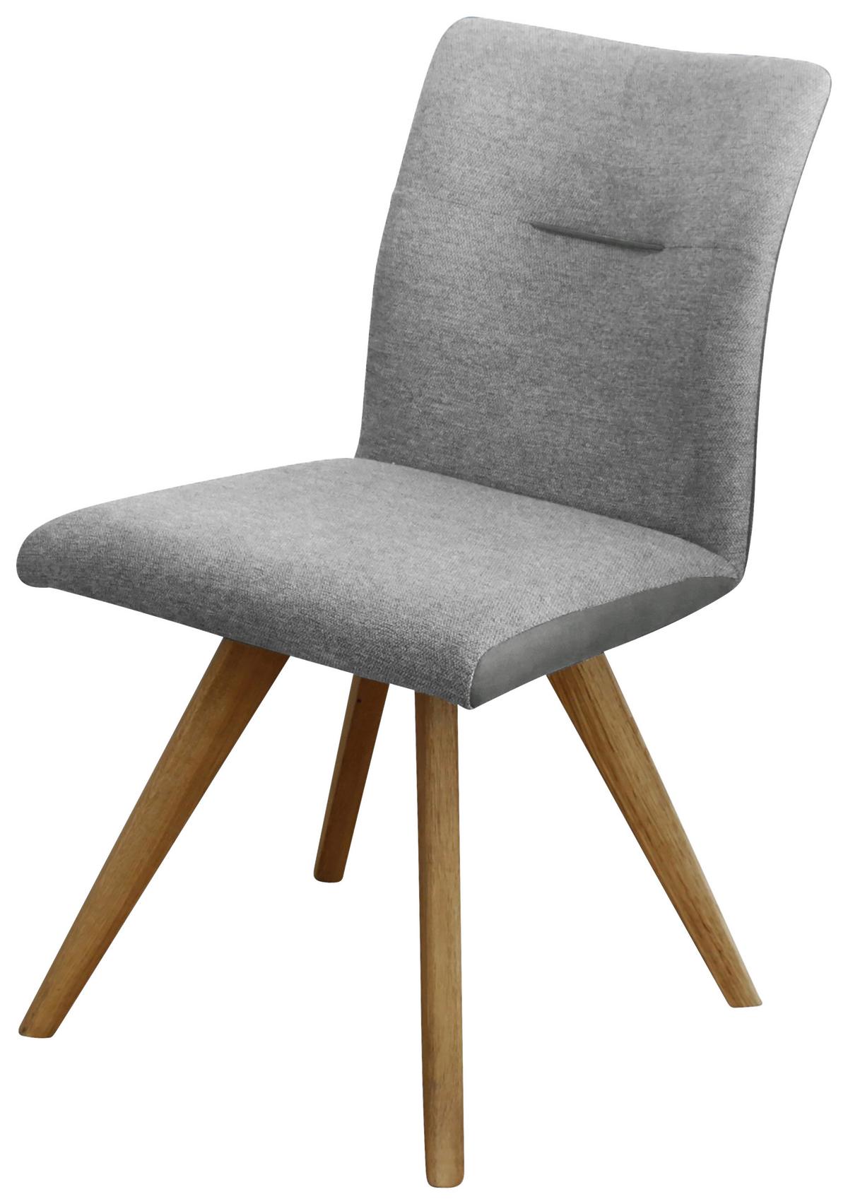 KRZESŁO ROM - kolor dębowy/jasnoszary, Konventionell, drewno/tkanina (51,5/87,5/63cm) - Linea Natura
