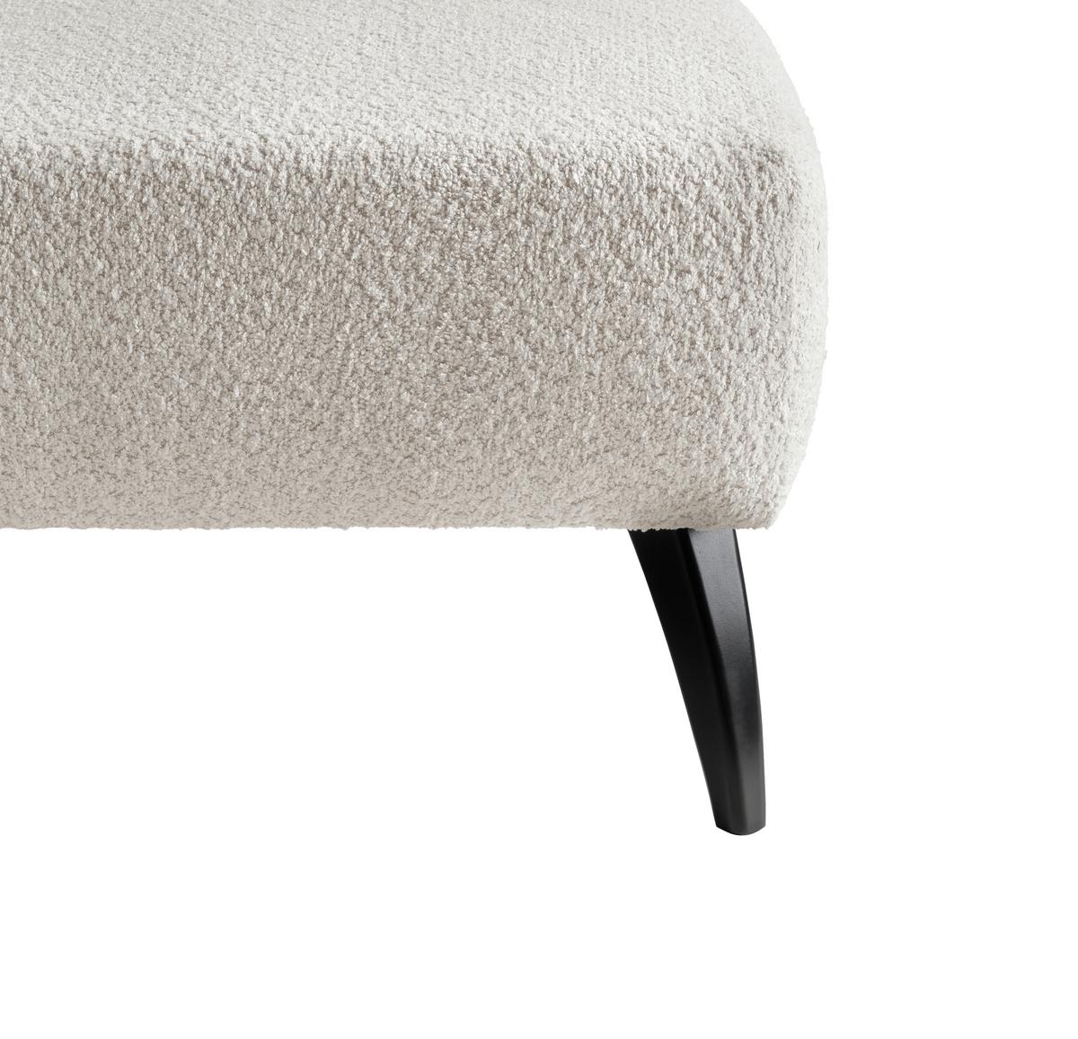 Hocker Colori Weiß Bouclé - Schwarz/Weiß, MODERN, Holz/Textil (66/44/66cm) - MID.YOU