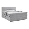 Boxspringbett Damon Silber ca. 180x200cm - Silberfarben/Schwarz, KONVENTIONELL, Kunststoff/Textil (180/200cm) - Mömax