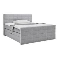 Boxspringbett Damon Silber ca. 180x200cm - Silberfarben/Schwarz, KONVENTIONELL, Kunststoff/Textil (180/200cm) - Mömax