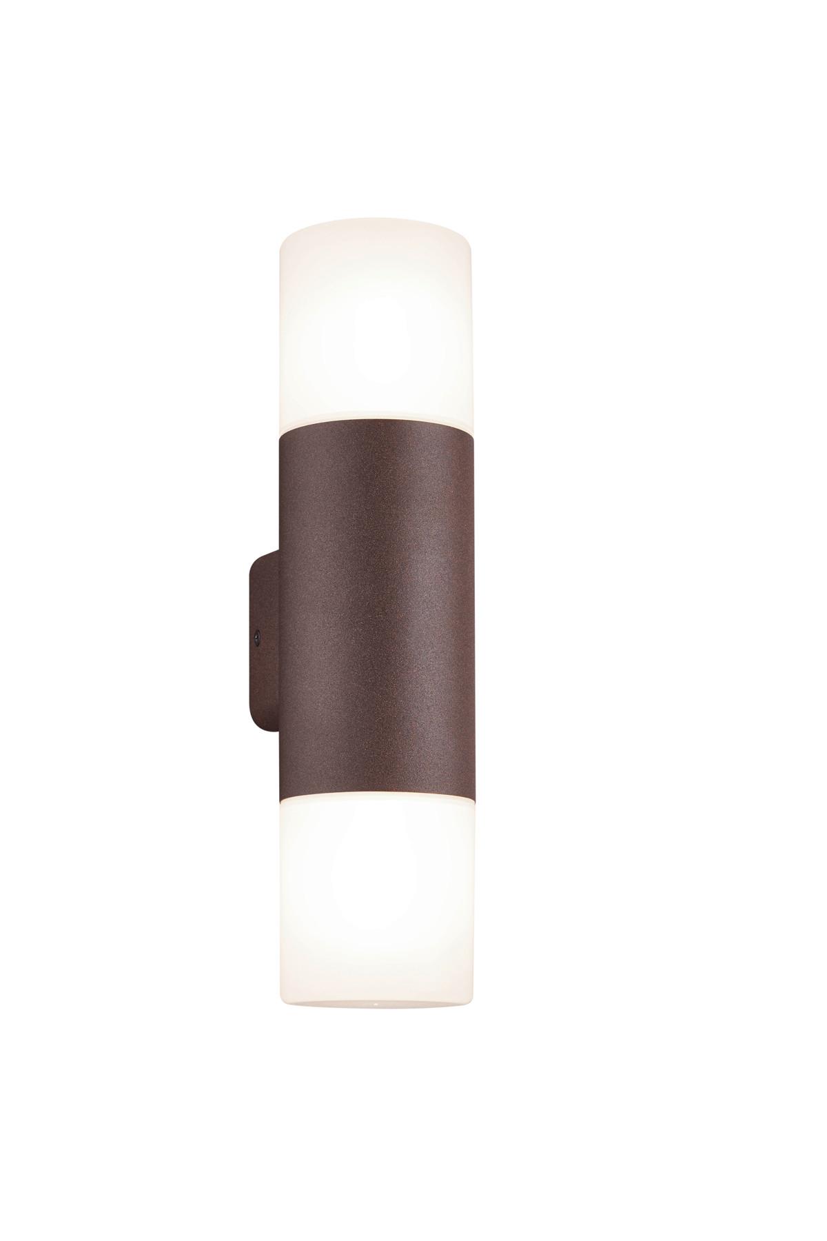 Außenwandleuchte Hoosic in Rostfarben max. 28 Watt - Rostfarben/Weiß, KONVENTIONELL, Kunststoff/Metall (8,5/33cm) - Trio Leuchten