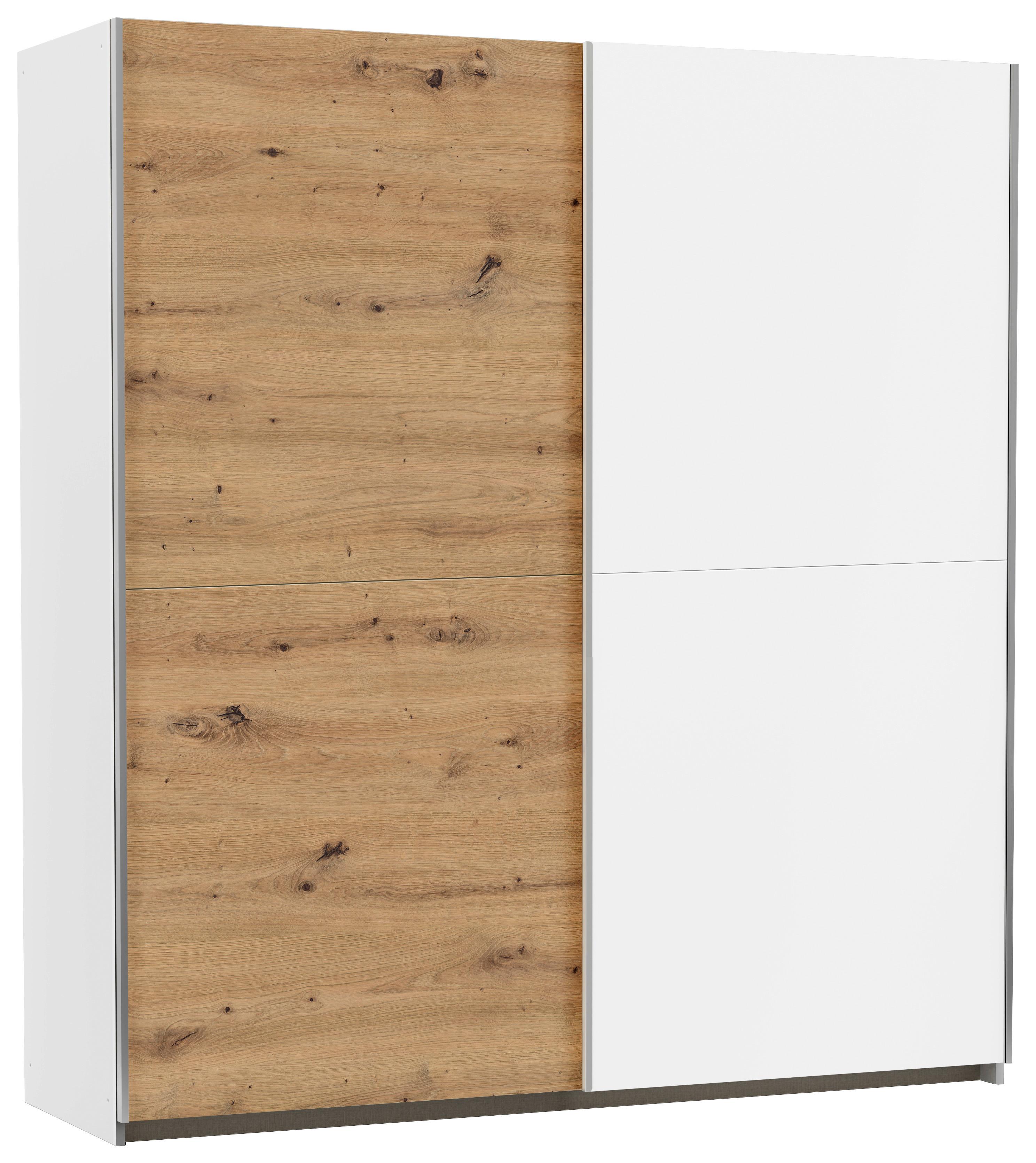 Omara Z Drsnimi Vrati Mars -Top- - bela/barve aluminija, Konvencionalno, kovina/leseni material (175/191/59cm) - Top ponudba