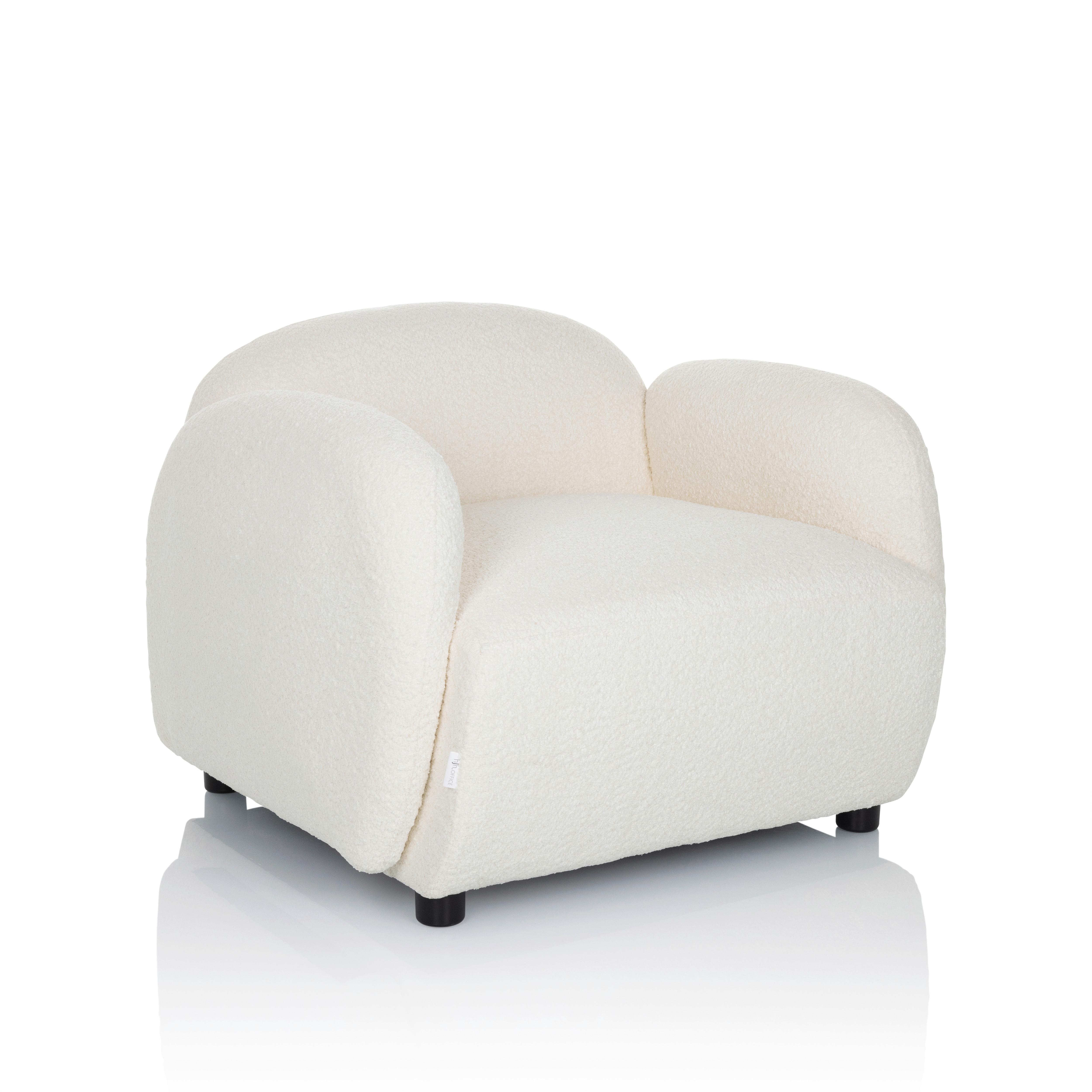 Naslanjač Verduna, Bela - črna/bela, Moderno, umetna masa/tekstil (87/65/76cm) - MID.YOU