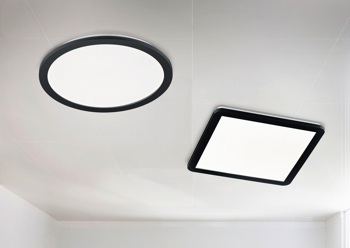 LED-Deckenleuchte Camilla Schwarz/Weiß max. 22 Watt - Schwarz/Weiß, Design, Kunststoff (40/40/3cm) - Trio Leuchten