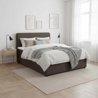 Boxbett Marco Braun ca. 140x200 cm - Schwarz/Braun, MODERN, Holz/Kunststoff (140/200cm) - Bessagi Home