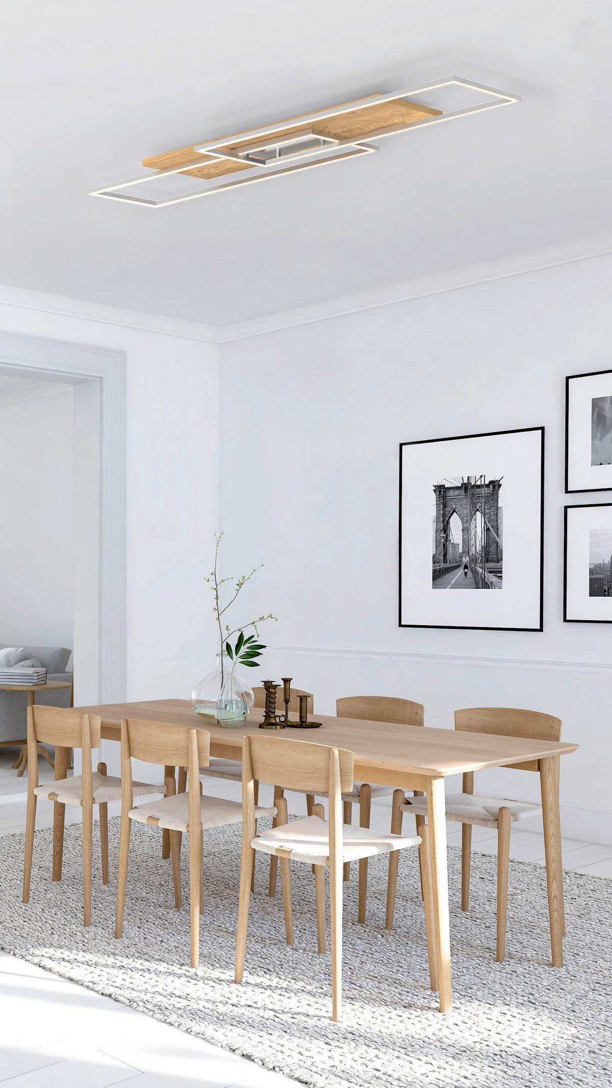 LAMPA SUFITOWA 138335 PANAMA - kolor niklowy, Design, metal/drewno (114/25/7cm)