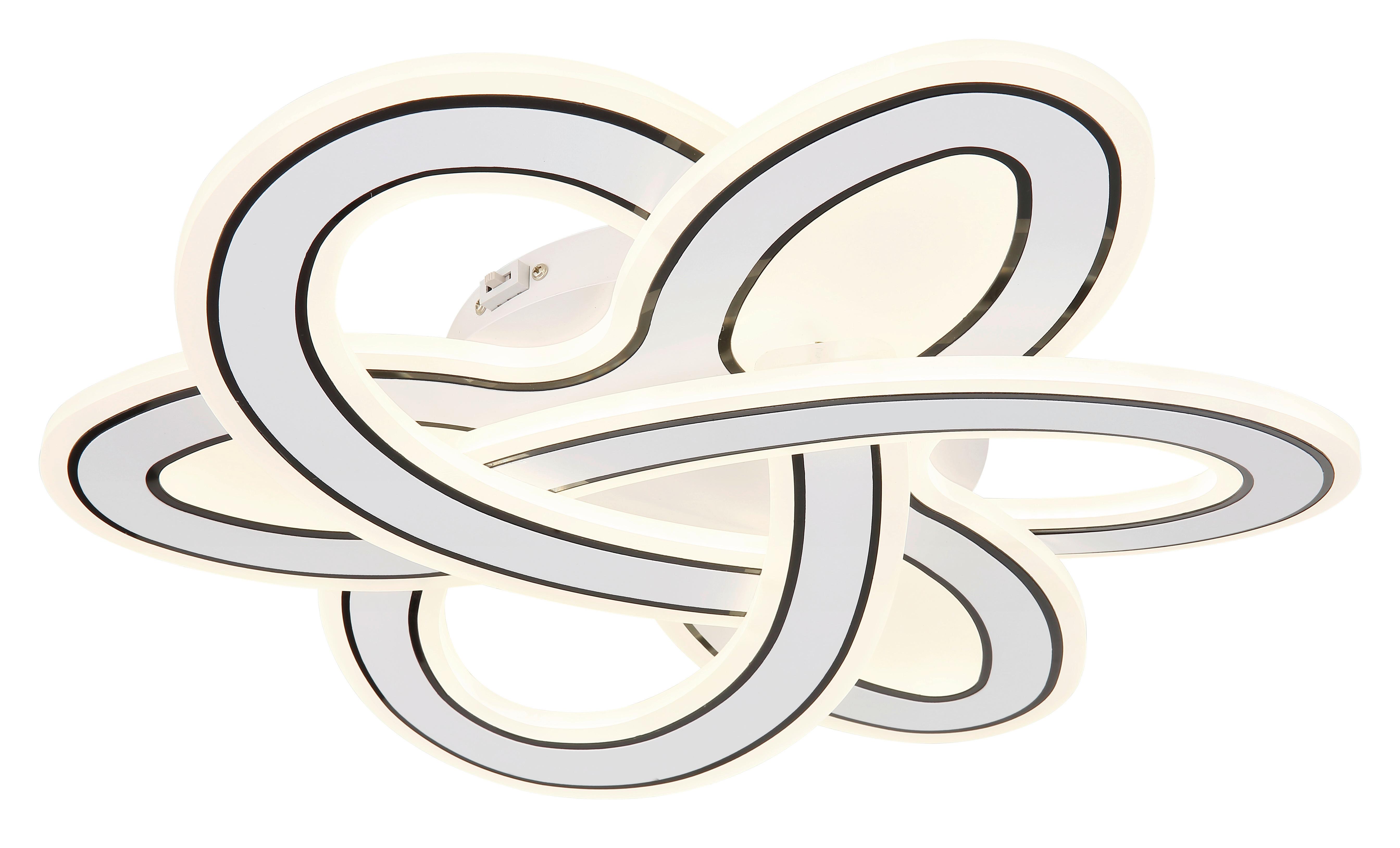 LED Mennyezeti Lámpa 48555-48 - krómszínű/opál, Design, műanyag/fém (50/8cm) - Globo