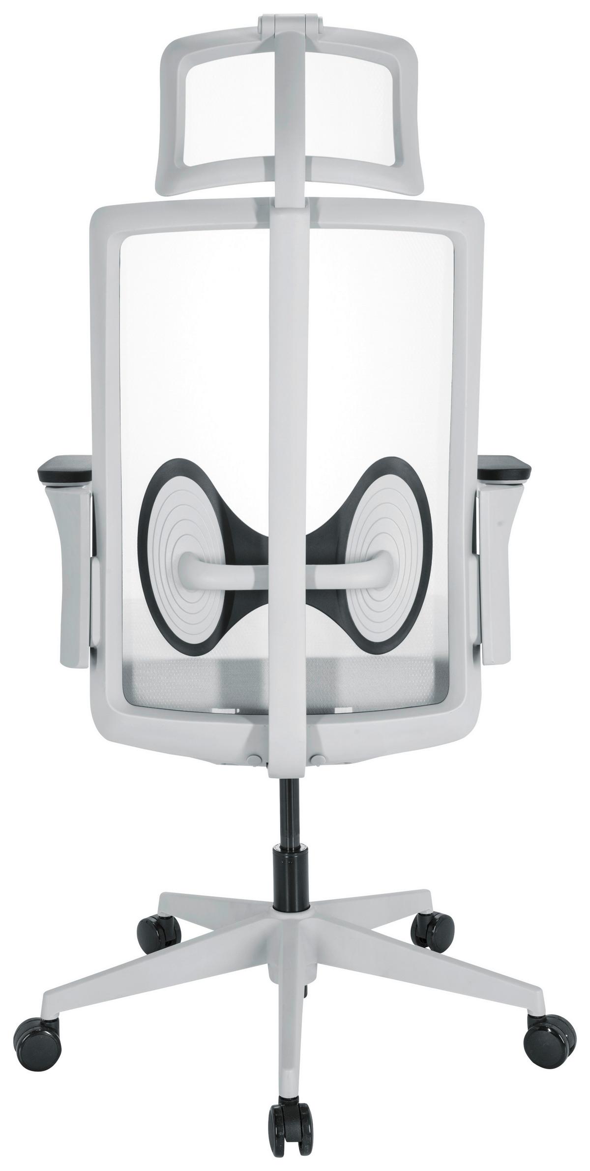 Pisarniški Stol Arceo W, Siva - siva/bela, Basics, umetna masa/tekstil (66/123-139/66cm) - MID.YOU