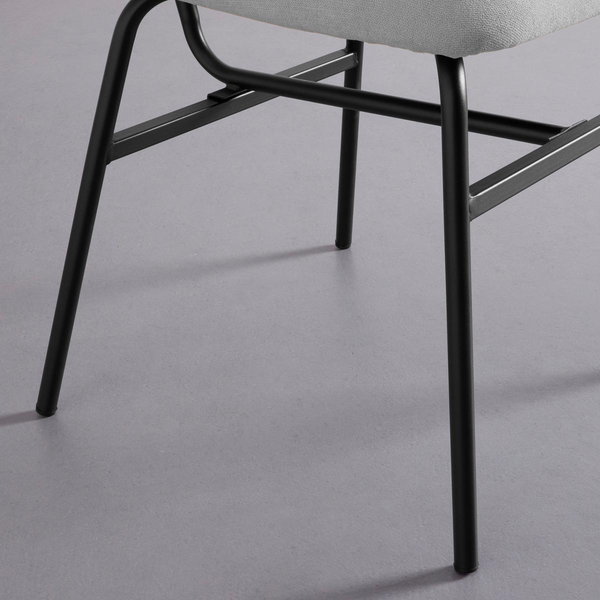 ZESTAW KRZESEŁ PINO - jasnoszary/czarny, Modern, metal/tkanina (46/80/55cm) - Bessagi Home