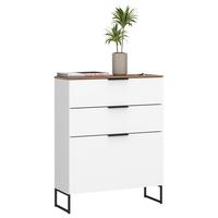 Pantofar ALADIN - alb/culoare lemn stejar, Modern, material pe bază de lemn (80/105/35cm) - Modern Living