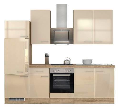 Kuhinjski Blok Z Aparati Nepal, Kašmir, Barva Hrasta - barve nerjavečega jekla/kašmir, Moderno, kovina/leseni material (270cm) - FlexWell