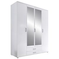 Omara Za Oblačila Karl, Bela, 160 Cm - srebrne barve/bela, Design, steklo/leseni material (159,2/196/53,5cm) - P & B