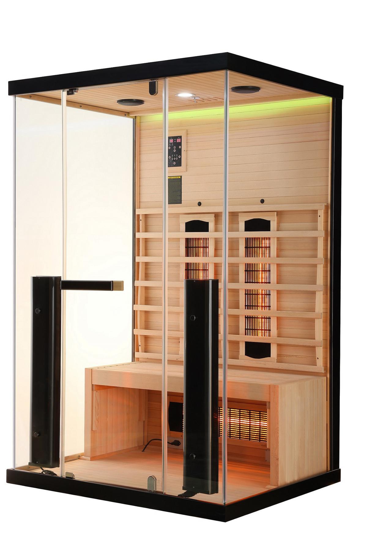 Infrakabin 2 Személyes Billund 2 - natúr színű, Basics, Üveg/fa (125/190/100cm)