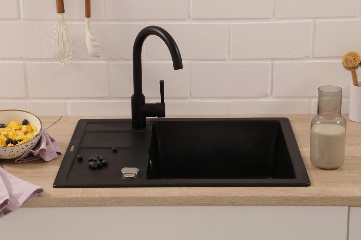 Pomivalno Korito Nashville, 65x50cm - črna, Basics, kamen (65/20/50cm) - Respekta