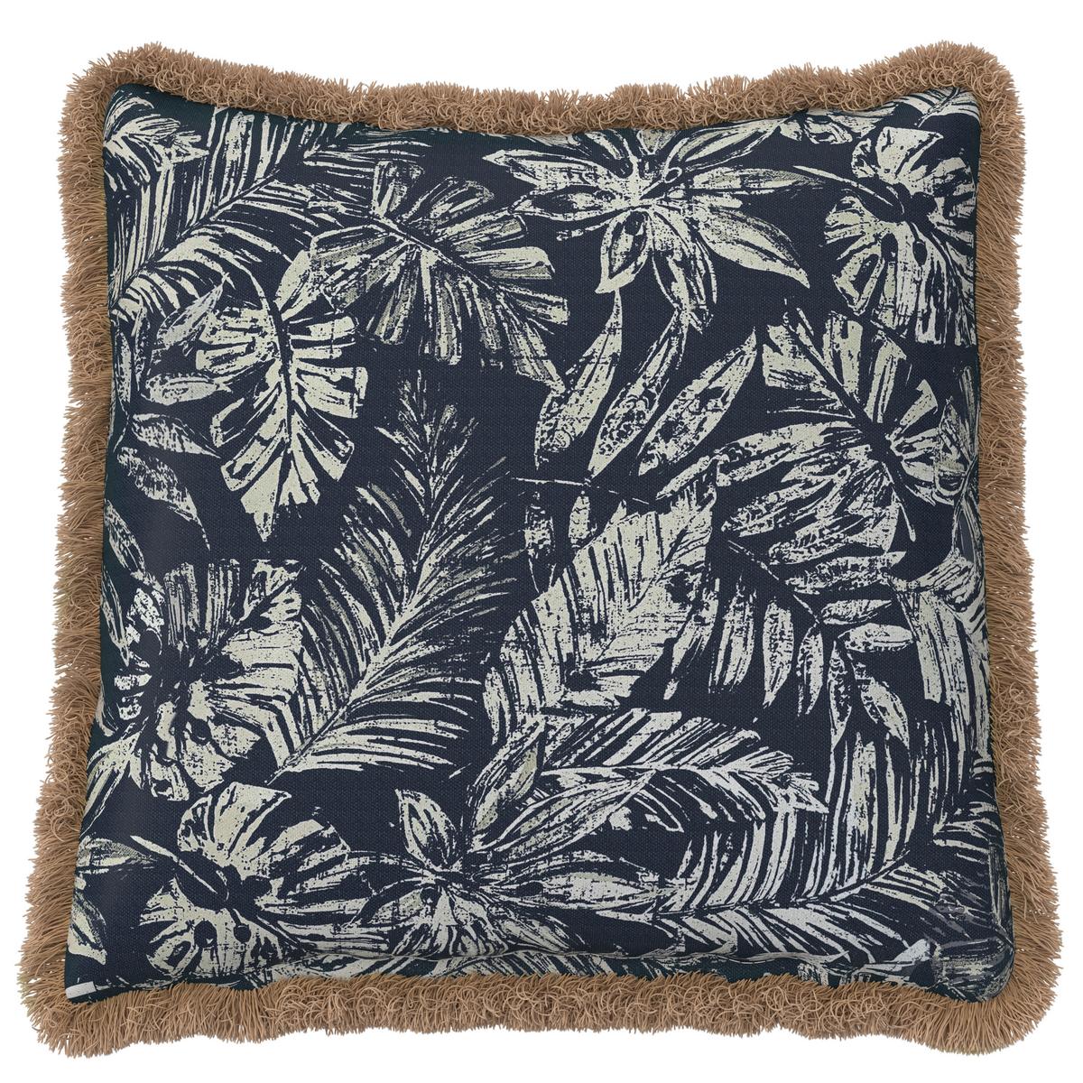 Outdoorkissen Nadia Blau/Weiß ca. 50x50 cm - Blau/Weiß, MODERN, Textil (50/50/10cm) - Bessagi Garden