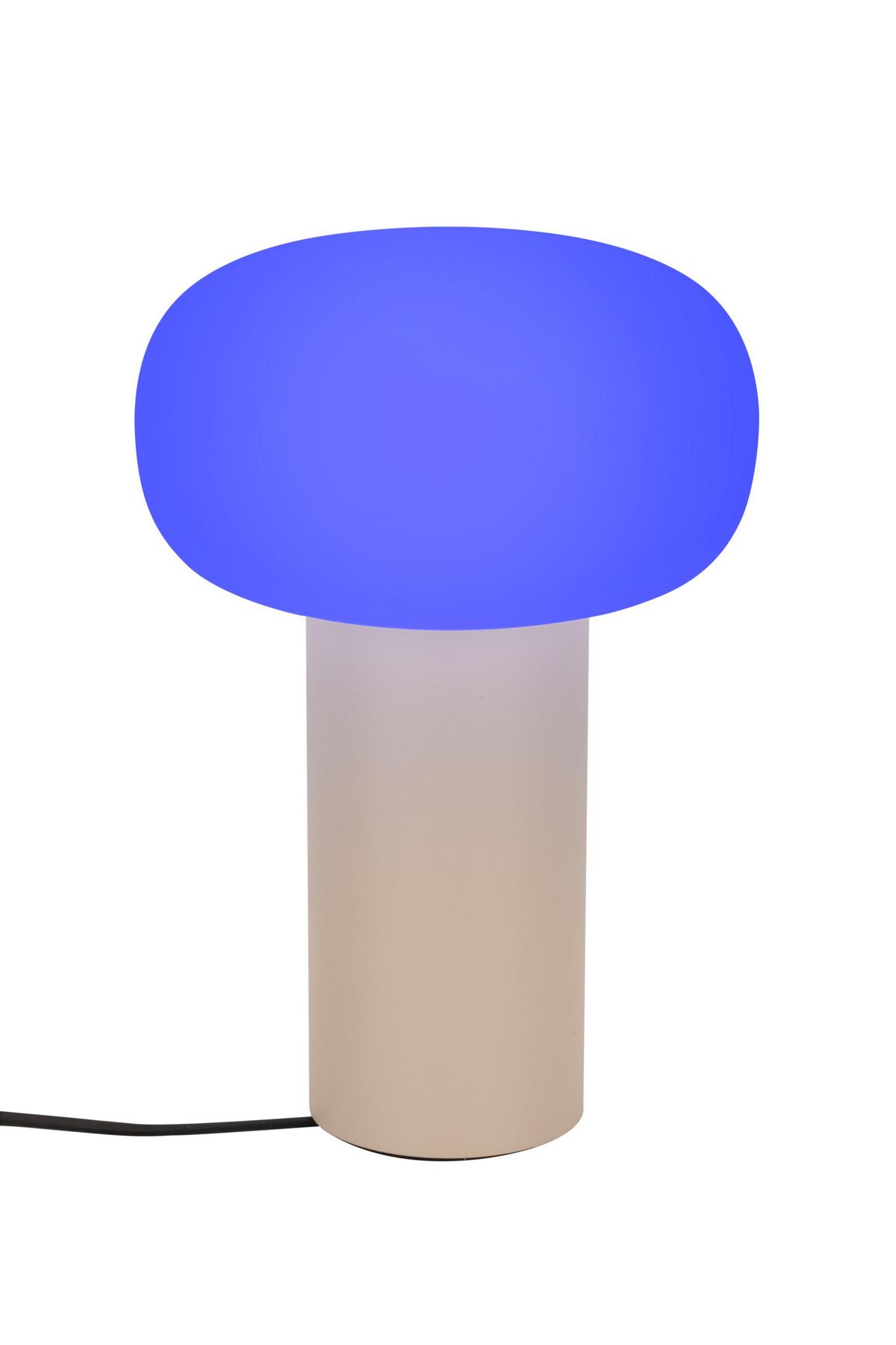 LAMPA STOŁOWA Z AKUMULATOREM FUNGO - biały/kolor piaskowy, Design, metal/szkło (13/19cm) - Dieter Knoll