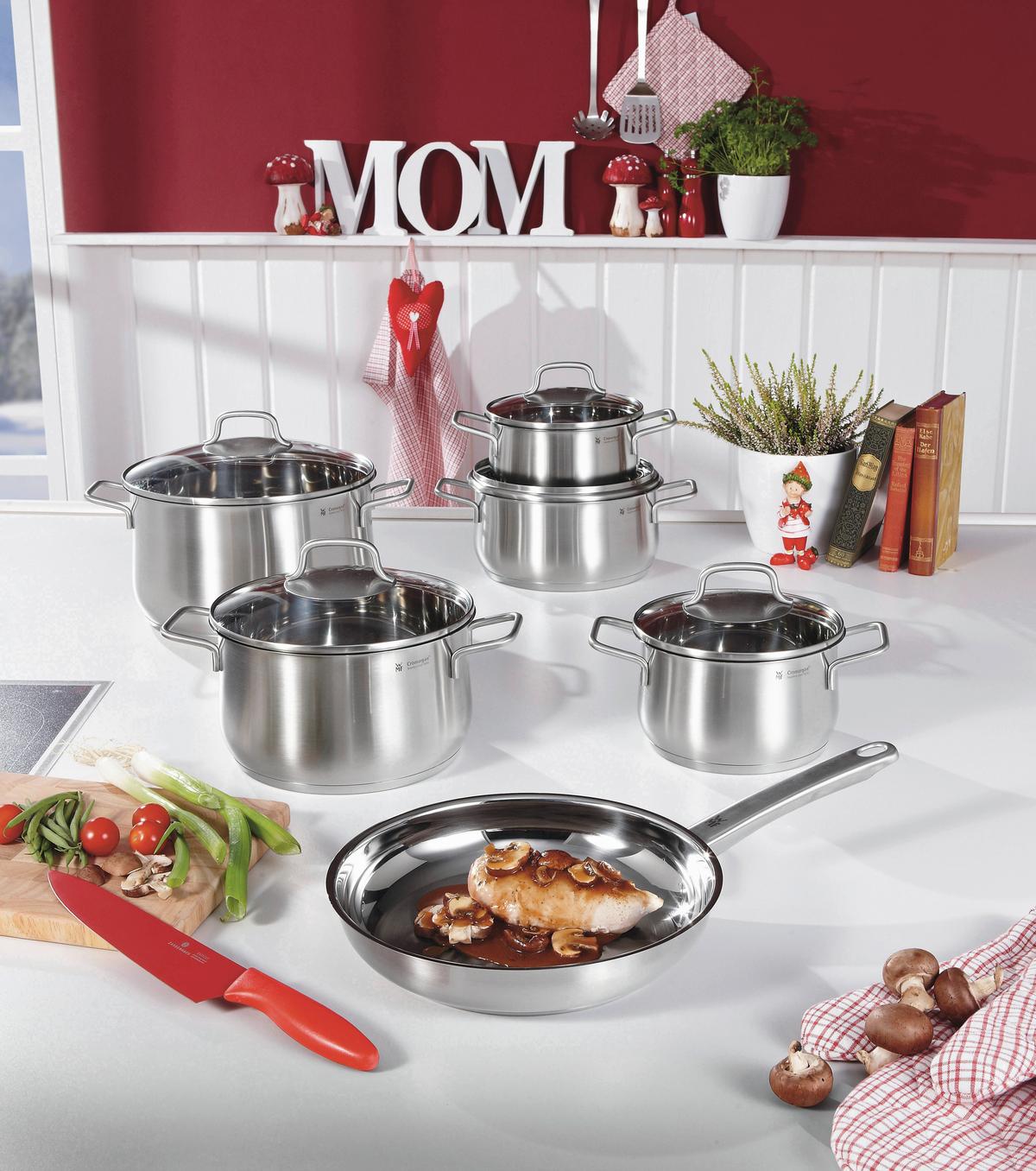 ZESTAW GARNKÓW 0739166030 WMF - kolor stalowy/przejrzysty, Basics, metal/szkło - WMF