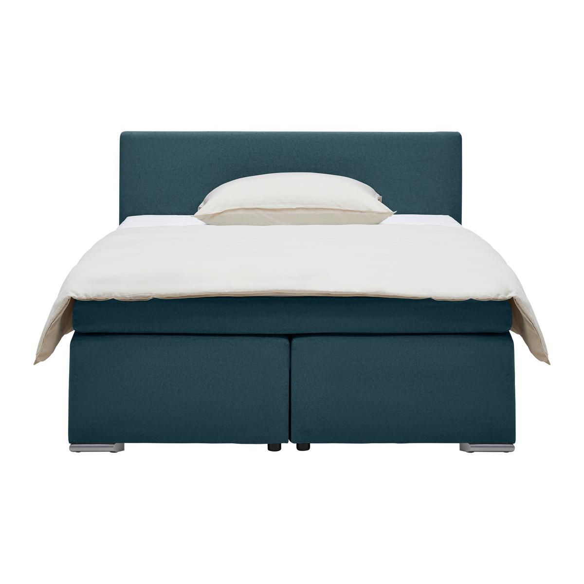 BOXSPRINGBETT MIRA 2 -EXKLUSIV- -BASED- - Dunkelblau, Modern, Holz/Kunststoff (160/200cm) - Based