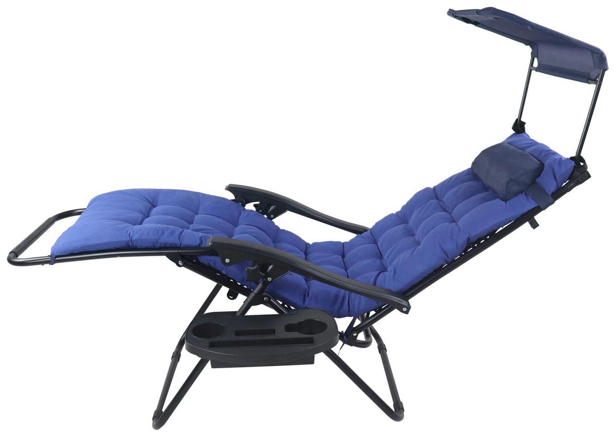 GARTENLIEGE MALTOSA XL - Blau, Modern, Textil/Metall (51/133/91cm) - Gardenson