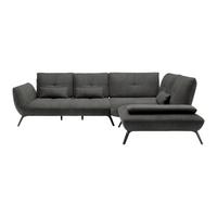 Wohnlandschaft Anthrazit - Anthrazit/Schwarz, Modern, Holzwerkstoff/Textil (310/93/250cm) - Premium Living