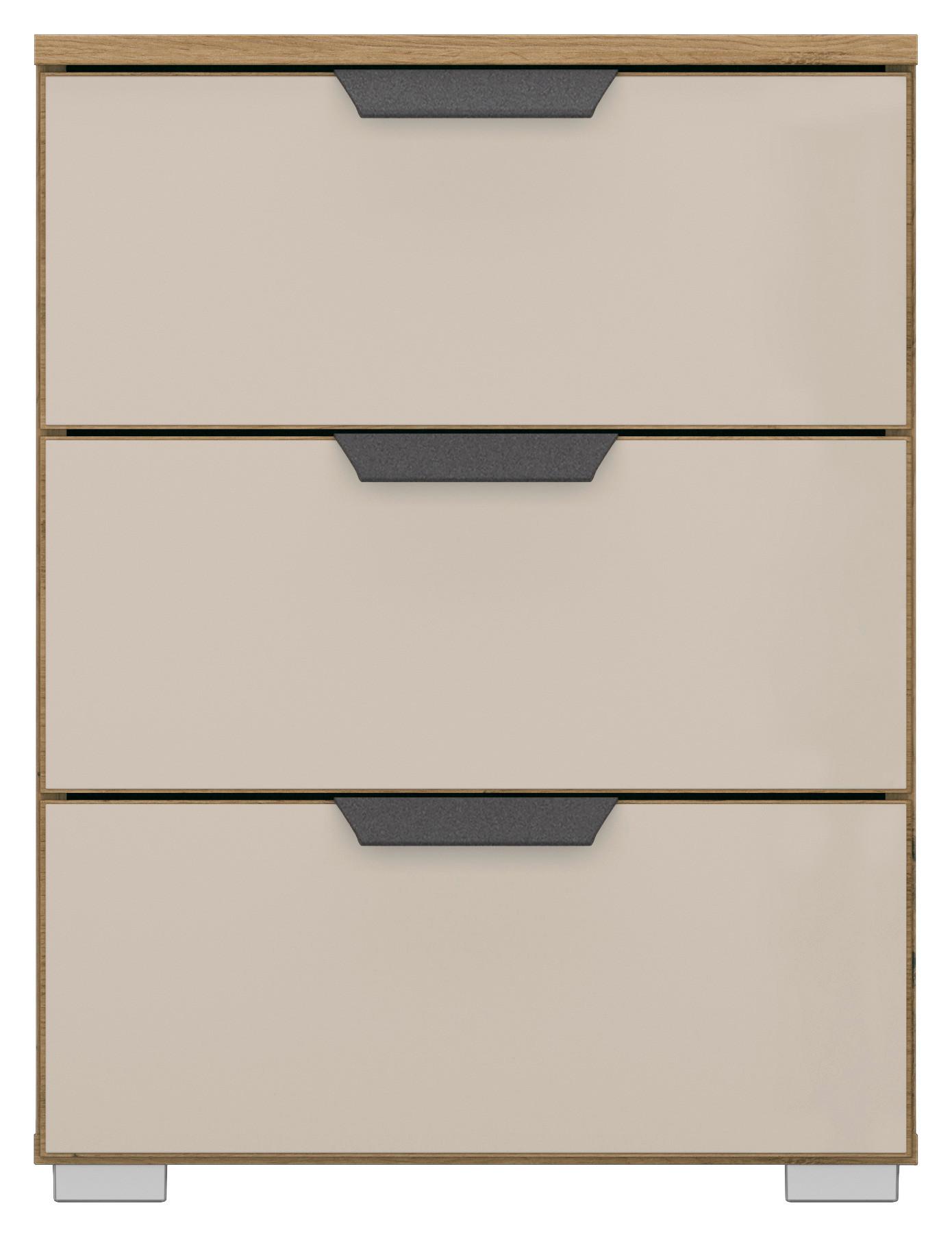 NOPTIERA ARTEMIS - stejar Artisan/șampanie, Modern, sticlă/material pe bază de lemn (47/62/42cm) - Modern Living