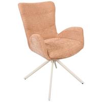 Armlehnstuhl Stella Rosa/beige - Beige/Rosa, Design, Textil/Metall (58/91/66cm) - Mömax