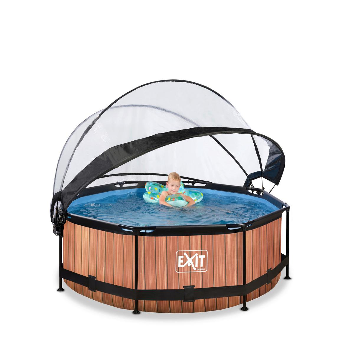 Bazen Exit Wood Pool, Ø 244cm - rjava, Konvencionalno, kovina (244/76cm) - EXIT Toys