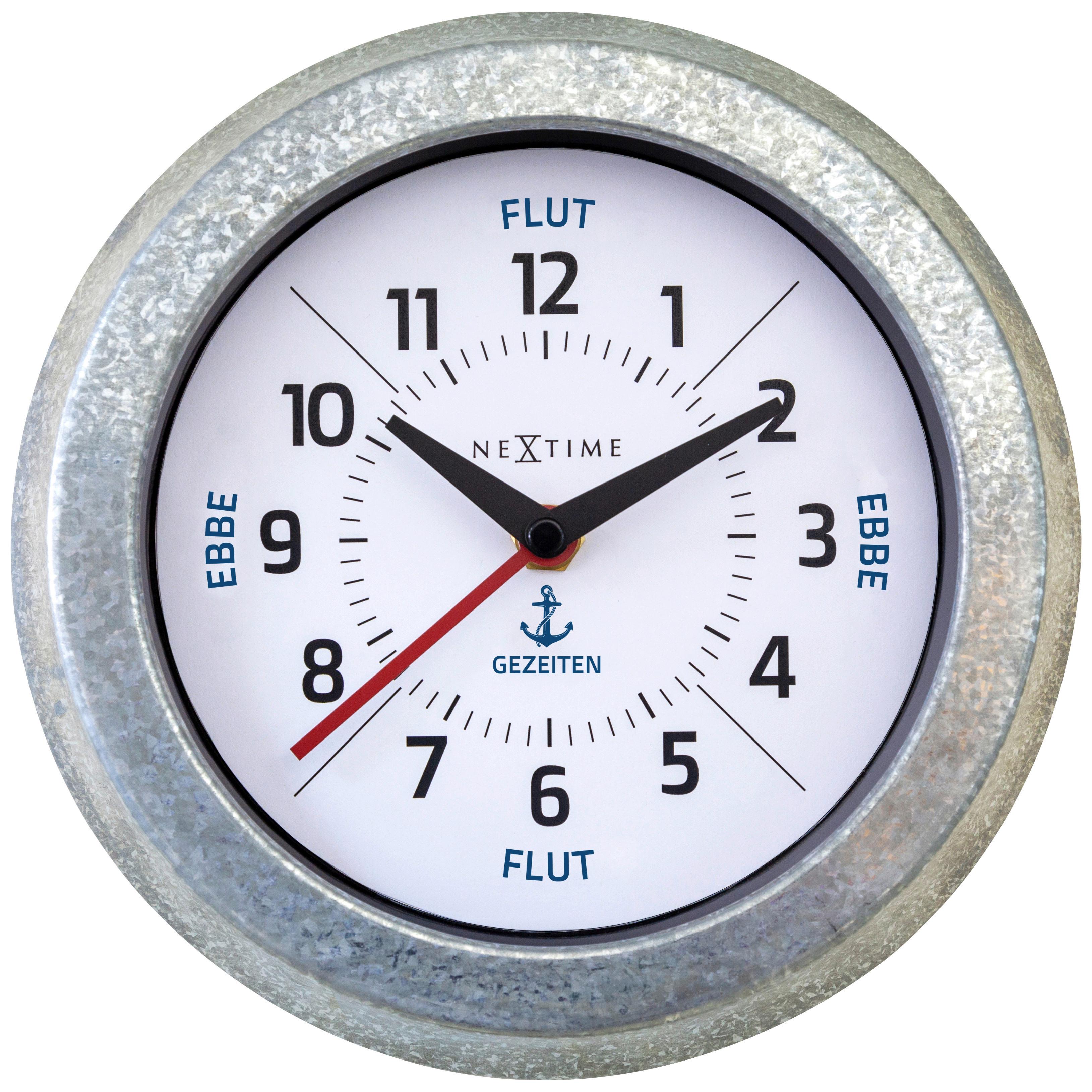 Wanduhr Tide Silberfarben - Silberfarben, Basics, Metall (22,2/22,2/5cm) - Nextime