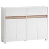 Kommode Cosmo ca.112,2x84,8x33cm Weiß - Silberfarben/Weiß, Design, Holzwerkstoff/Kunststoff (112,2/84,8/33cm) - MID.YOU