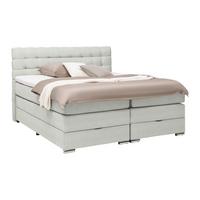 Boxspringbett London Grau ca. 160x200cm - Chromfarben/Grau, MODERN, Holz/Holzwerkstoff (160/200cm) - Premium Living