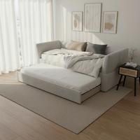 Ausziehbett Dream Hellgrau ca. 90x200 cm - Hellbraun/Hellgrau, MODERN, Holz/Kunststoff (90/200cm) - Bessagi Home