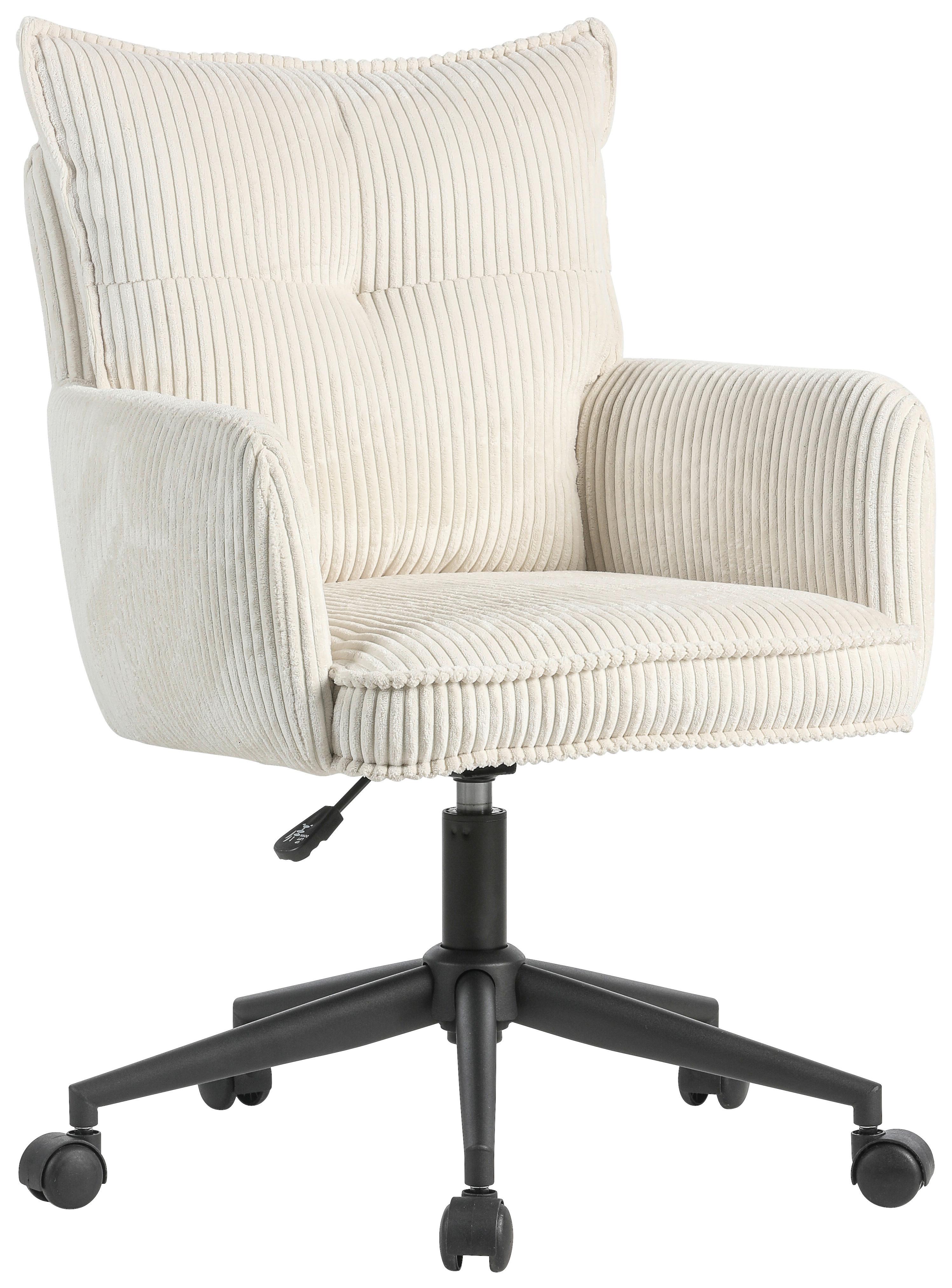 KRZESŁO OBROTOWE LUCIE - kremowy/czarny, Design, tworzywo sztuczne/metal (58/84,5-92/64cm) - Carryhome