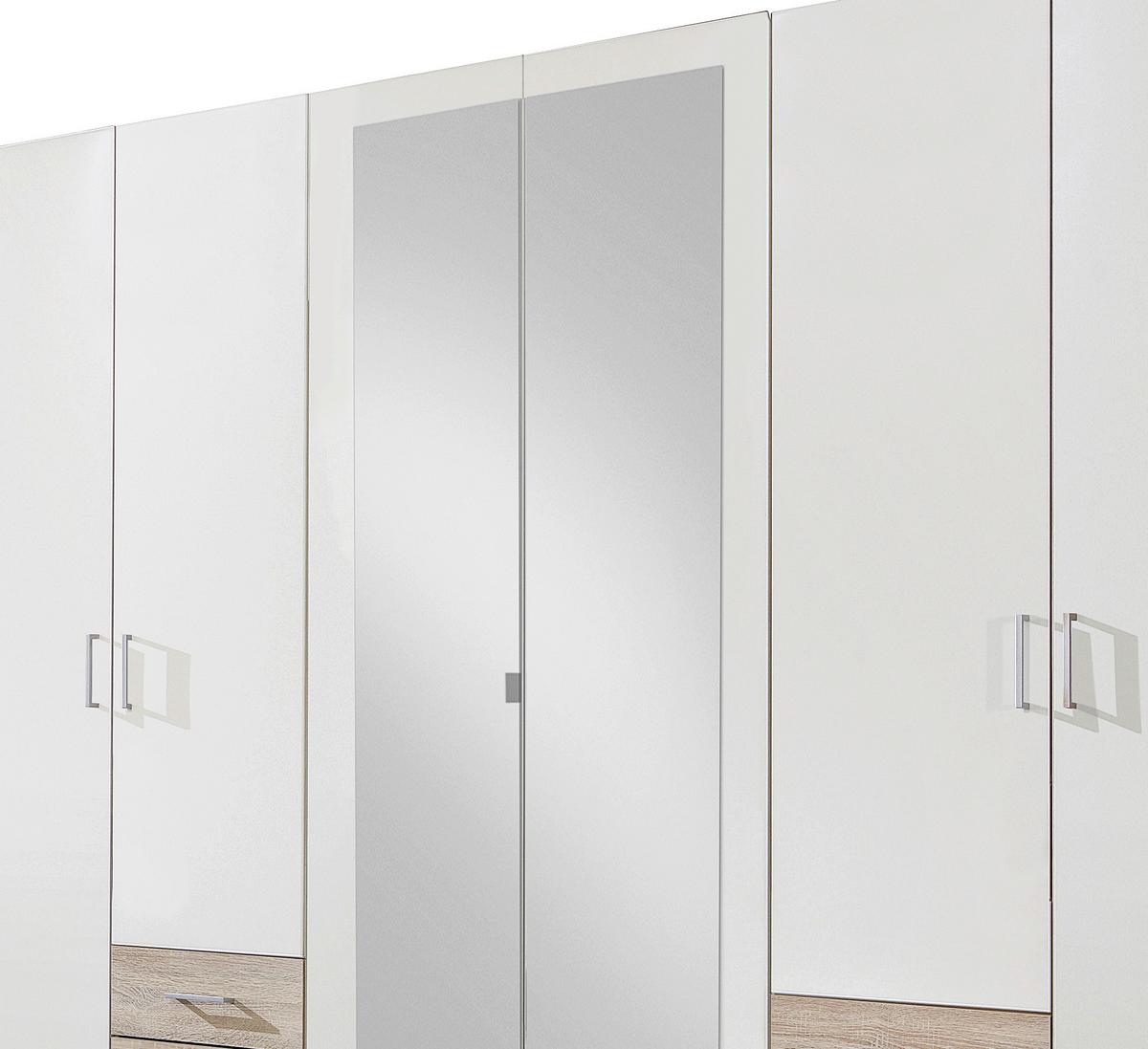 Ormar S Klasičnm Vratima Freiburg - bijela/srebrne boje, Design, staklo/drvni materijal (270/210/58cm) - Modern Living