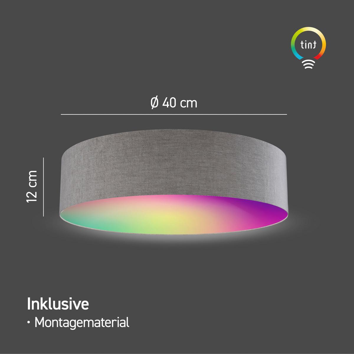 LAMPA SUFITOWA LED TINT MALEA TAUPE - taupe, Design, tkanina (40cm) - Tint