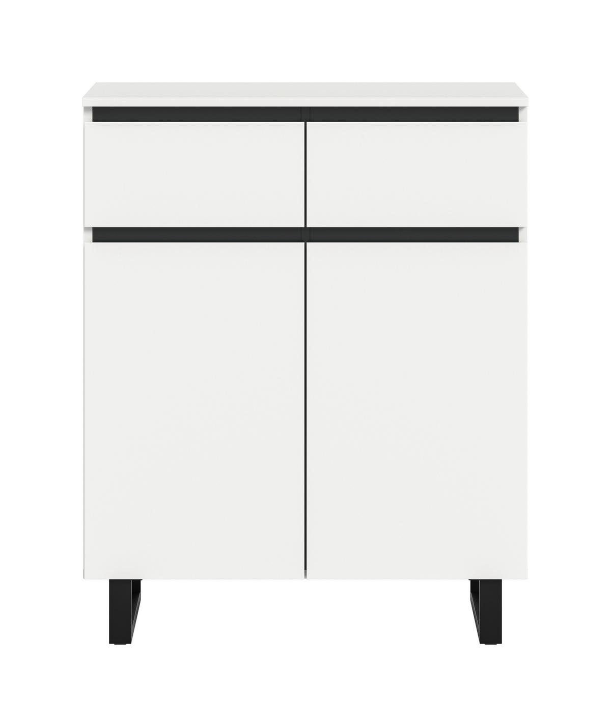 KOMMODE TOMASA - Weiss/Schwarz, Design, Holzwerkstoff/Metall (80/99/36cm) - Livetastic