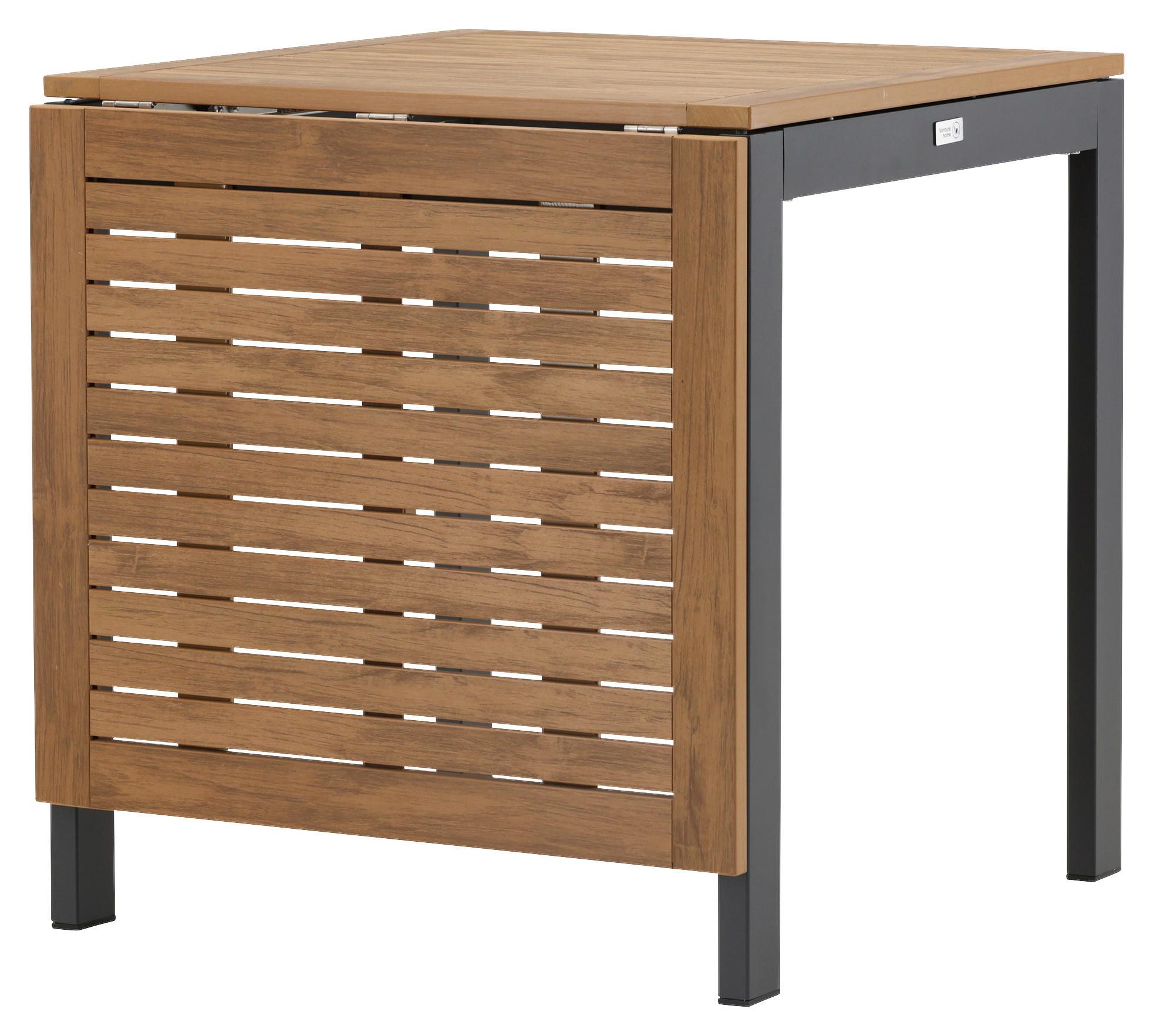 Balkontisch Diego klappbar ca. 70x70 cm Holz/Schwarz - Schwarz/Braun, KONVENTIONELL, Holz/Metall (70/70/75cm) - Gardenson