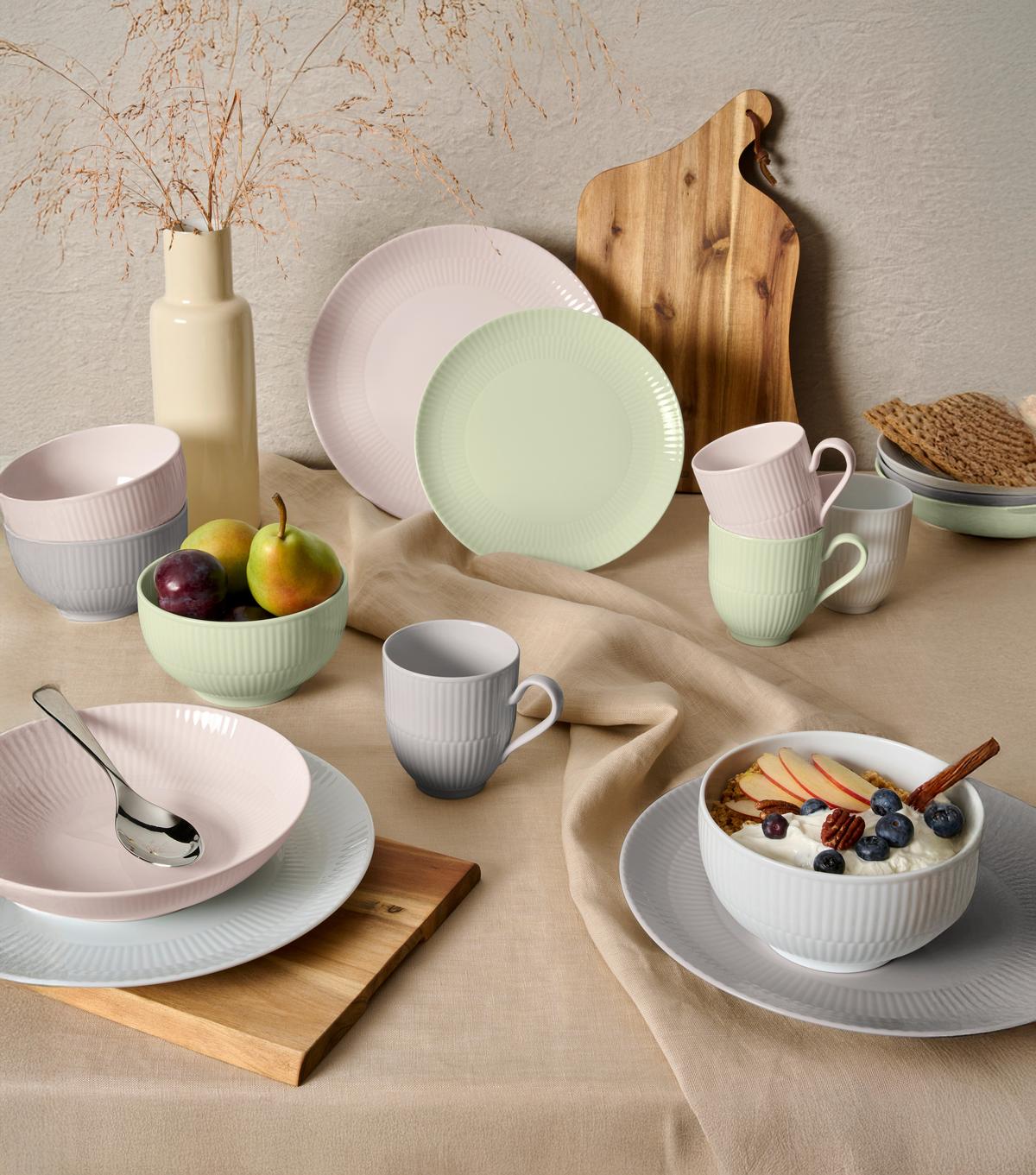 SERWIS OBIADOWO-ŚNIADANIOWY AMINA UNI 3 - biały, Konventionell, ceramika - Seltmann Weiden