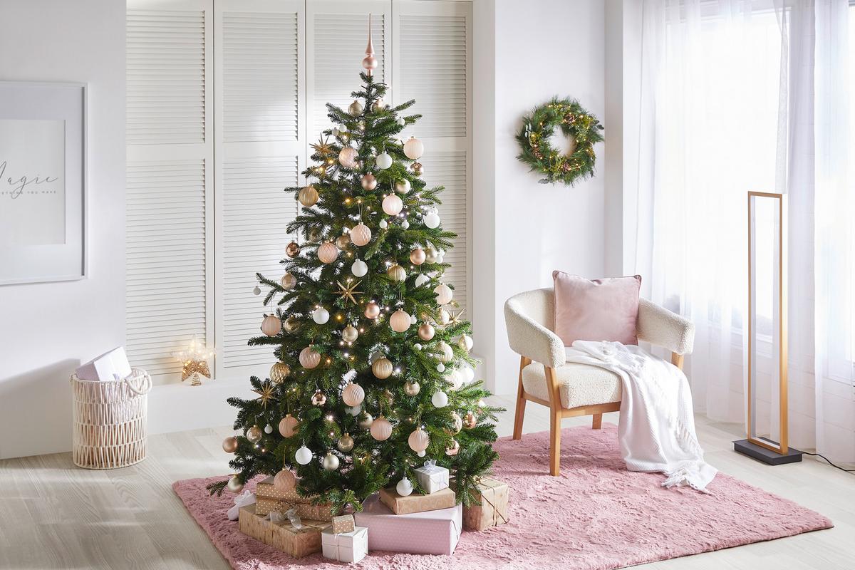 Karácsonyfagömbszett Noel - rózsaszín, Basics, Üveg (6cm) - Modern Living