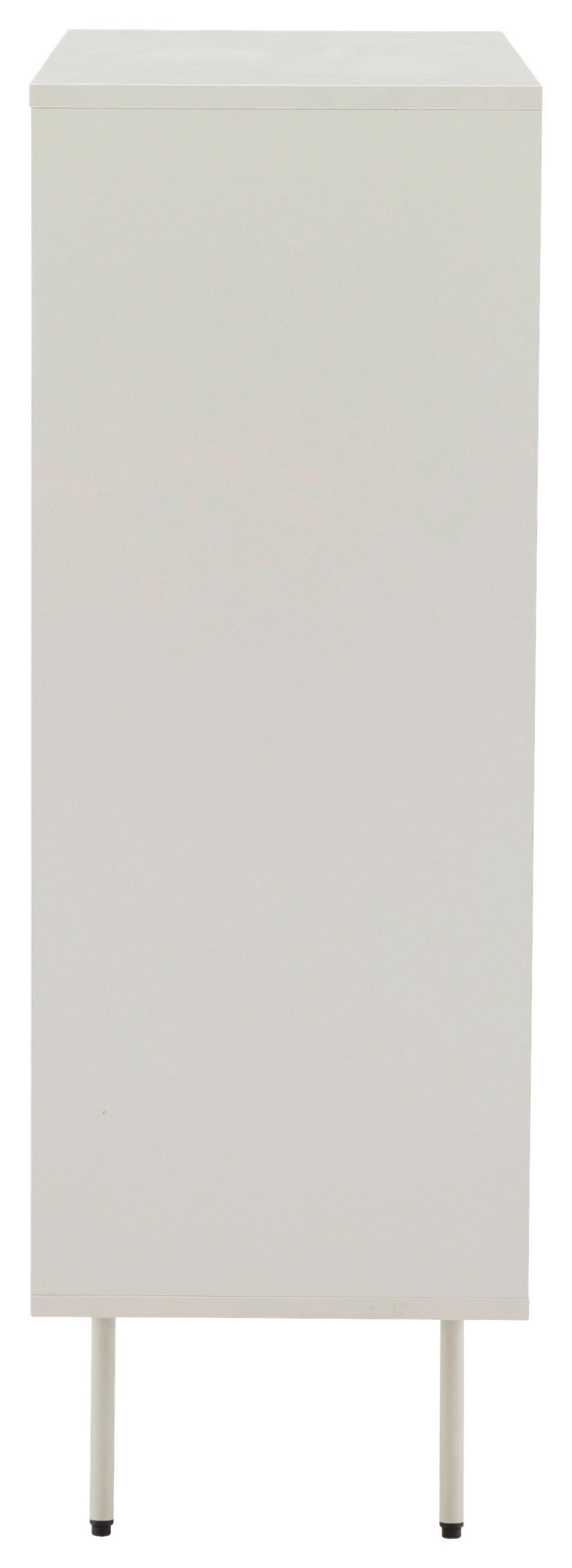 KOMODA WYSOKA MIMI - szary jedwabisty, Design, materiał drewnopochodny/metal (80/103/35cm) - Xora