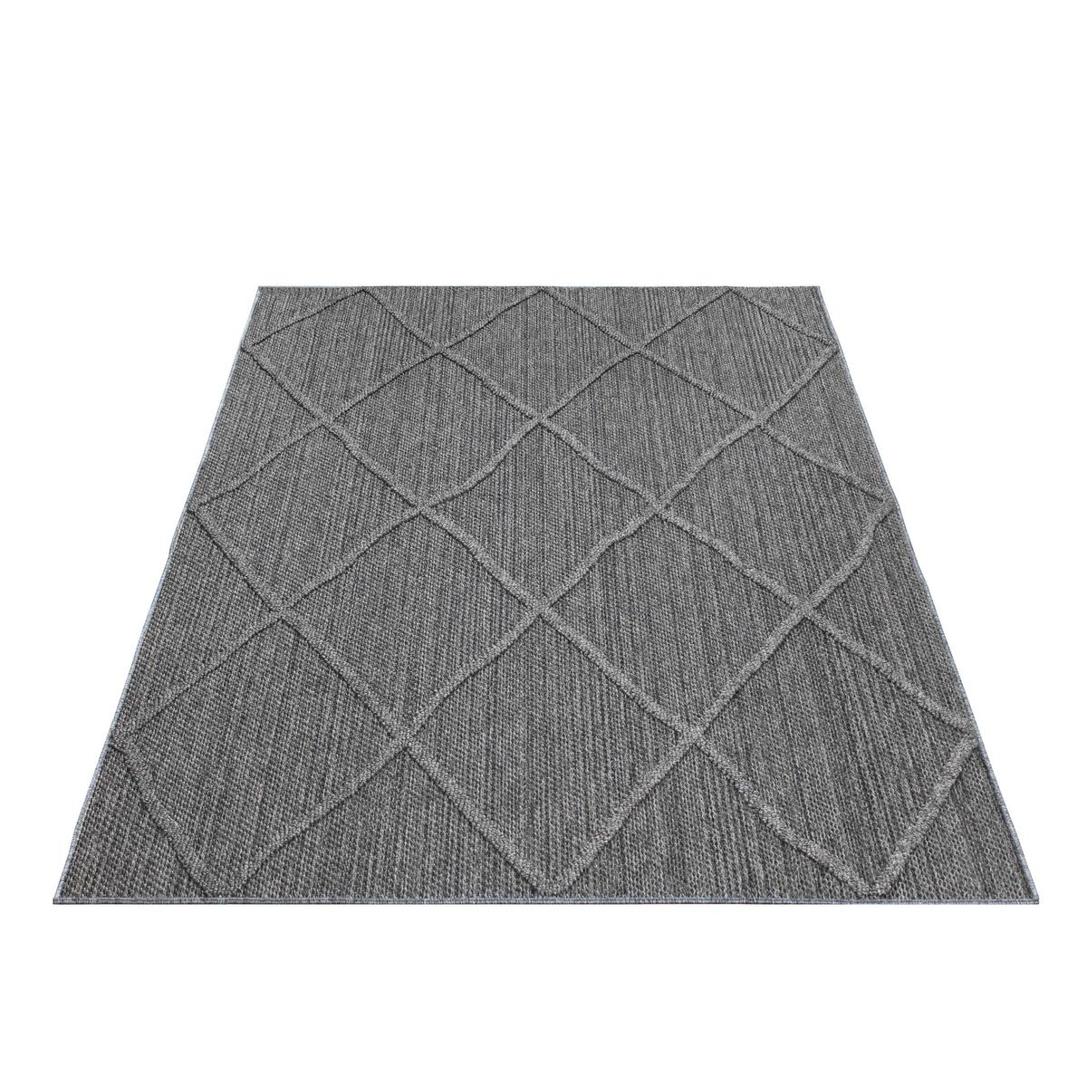 Outdoorteppich Patara Grau ca. 80x150cm - Grau, Design, Textil (80/150cm) - Novel